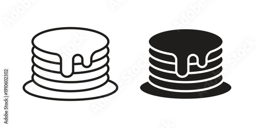 pancakes icon. simple thin line icon vector illustration pack on white