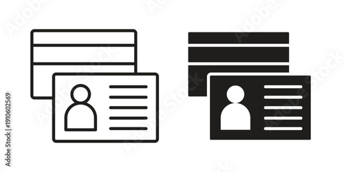 Personal documents icon. simple thin line icon vector illustration pack on white