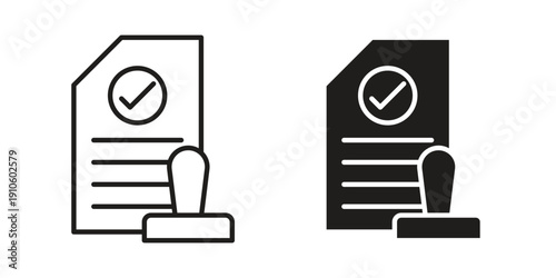 Permit icon. simple thin line icon vector illustration pack on white