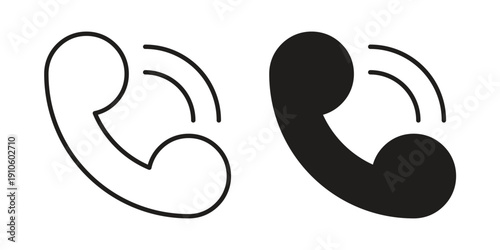 Phone call icon. simple thin line icon vector illustration pack on white