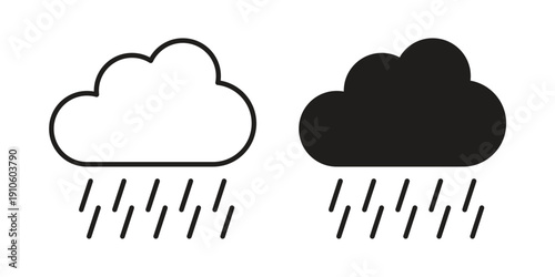 Rainy icon. simple thin line icon vector illustration pack on white