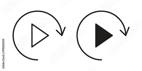 Replay icon. simple thin line icon vector illustration pack on white