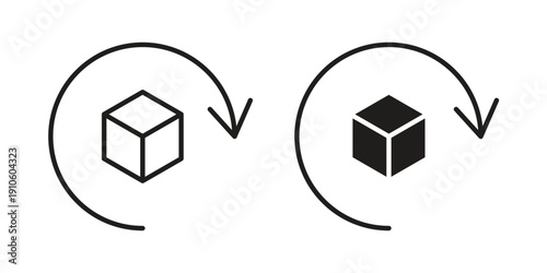 Return purchase icon. simple thin line icon vector illustration pack on white