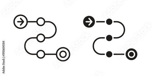 Roadmap icon. simple thin line icon vector illustration pack on white