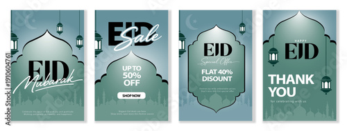 Eid Mubarak sale bundle with fully editable text and design for Eid discount banners and greetings