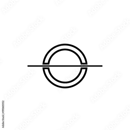 Abstract Circle Symbol with Horizontal Line, Minimalist Geometric Icon