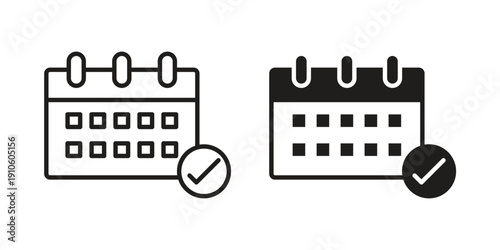 Schedule icon. simple thin line icon vector illustration pack on white