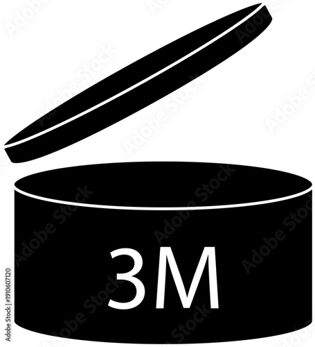 Period after opening symbol for cosmetics indicating 3 months shelf life