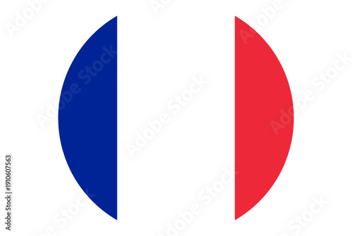 Circular French flag emblem representing national pride and European identity