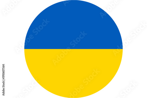 Ukrainian flag emblem in a circle, symbol of national pride and unity for Ukraine