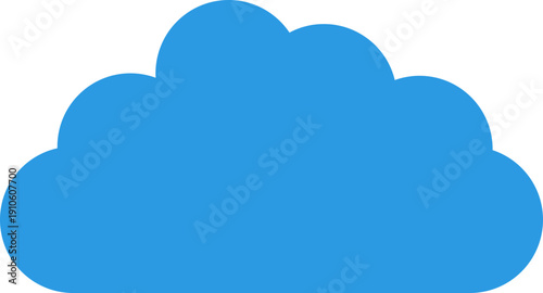 Simple blue cloud icon against a black background, representing weather or digital storage