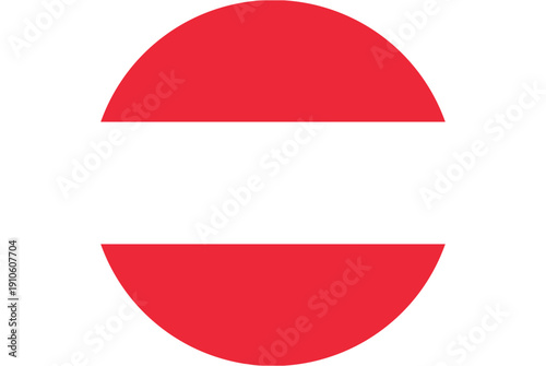 Austrian flag inside a red circle, symbolizing prohibition or restriction in Austria