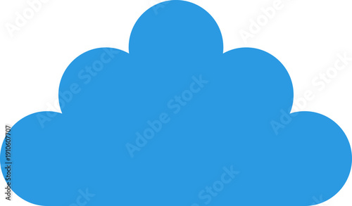 Simple blue cloud icon representing digital data storage and online services