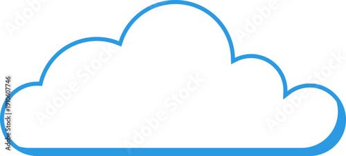 Simple blue cloud outline on a black background, representing digital data storage