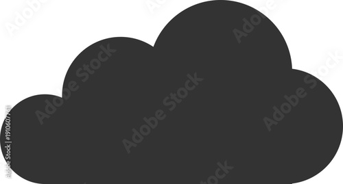 Simple dark gray cloud silhouette on a transparent background for digital design