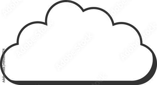 Simple dark cloud icon with a subtle shadow for digital and print design applications