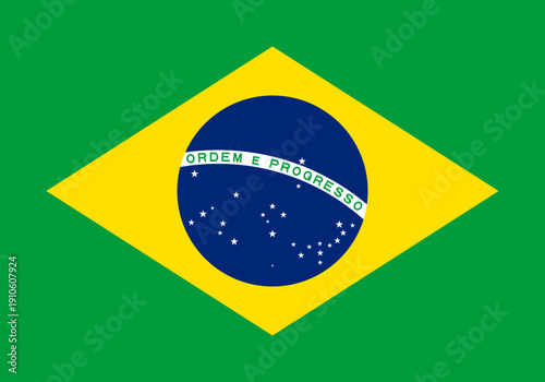 The vibrant flag of Brazil, a symbol of national pride and unity, waving proudly in the wind