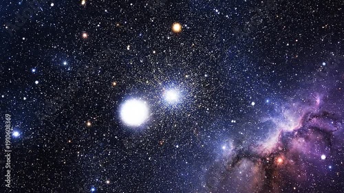  Night starry skies with twinkling or blinking stars motion background. Looping seamless spac