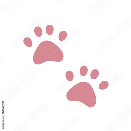 かわいい肉球のイラストセット　ピンク・犬・猫