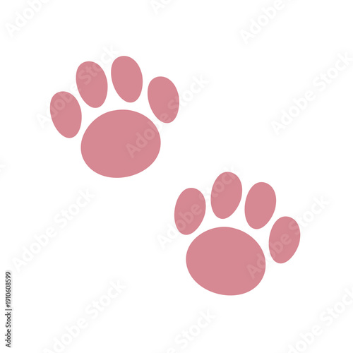 かわいい肉球のイラストセット　ピンク・犬・猫