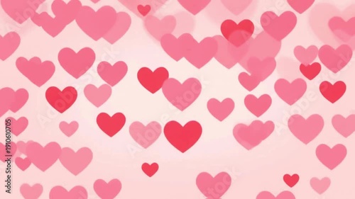 Valentine Heart Intro, Romantic animation with floating hearts, soft pink tones