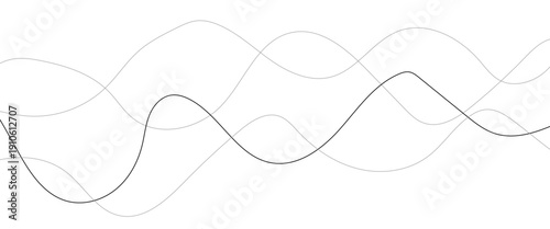 Technology abstract lines on white background. Undulate Grey Wave Swirl, frequency sound wave, twisted curve lines with blend effect