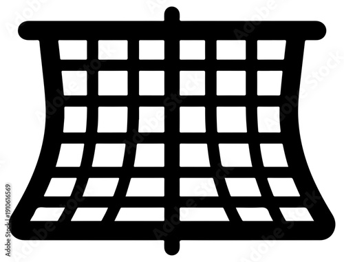 Black tennis court net icon isolated on white background for design and sports concepts