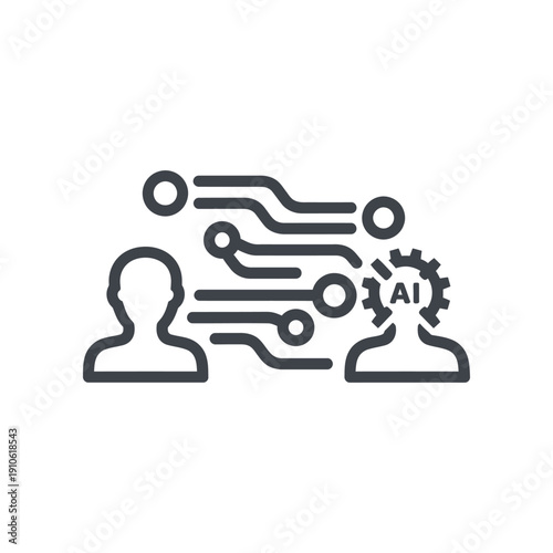Illustration of AI technology connecting people
