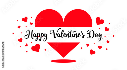 A Valentine's Day greeting card with a red heart and the message Happy Valentine's Day