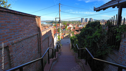 Wallpaper Mural Famous steps on Gardos tower in Zemun, Belgrade, Serbia. Torontodigital.ca