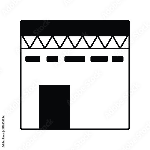 Kaaba icon with white background vector stock illustration