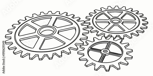 Interlocking gears demonstrating mechanical principles and engineering concepts