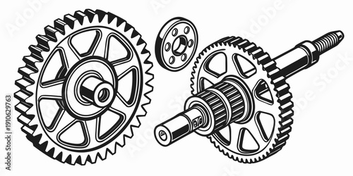 Intricate mechanical gears showcasing different sizes and teeth configurations