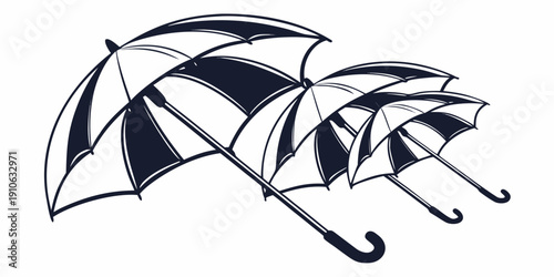 A collection of umbrellas in various colors and designs arranged in a visually appealing manner.