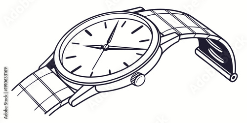 A sleek and modern wristwatch with a metallic band and a round face.