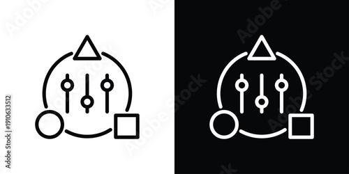 Adaptability Icon Sheet Black And White