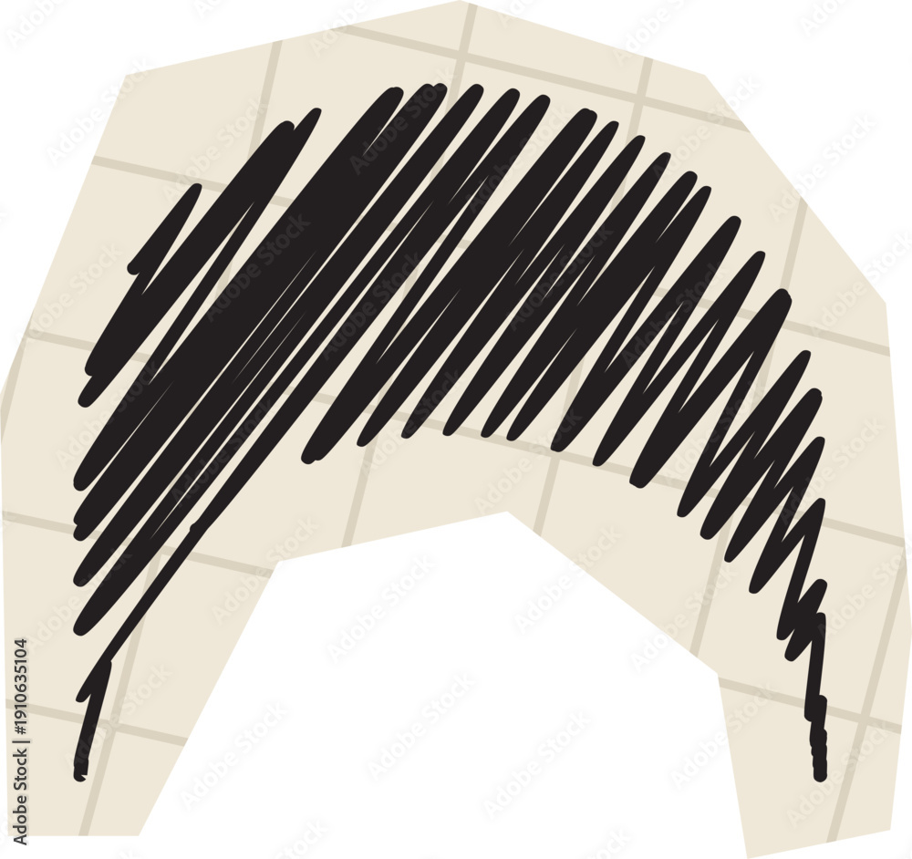Naklejka premium Scribble cutout scrapbook sticker