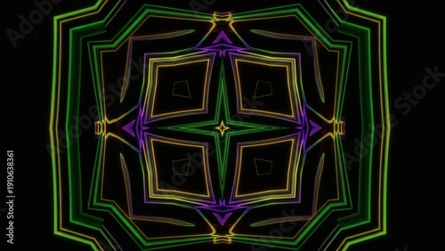 Vibrant Neon Geometric Pattern Design Element.