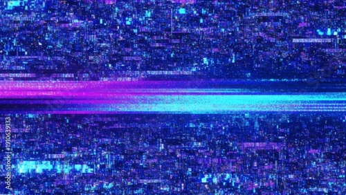 Vibrant Neon Light Trails in Dark Space.