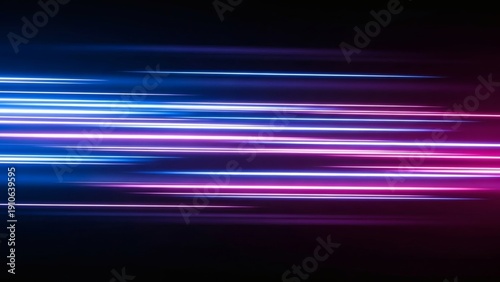 Vibrant Neon Light Trails in Motion.