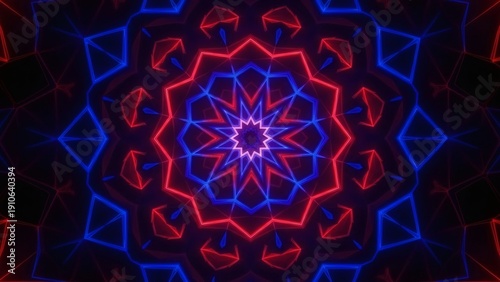 Vibrant Neon Mandala Pattern Design.
