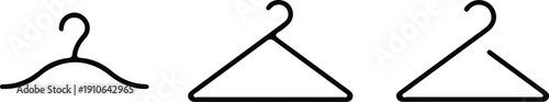 clothes hanger three icon set vector illustration design 