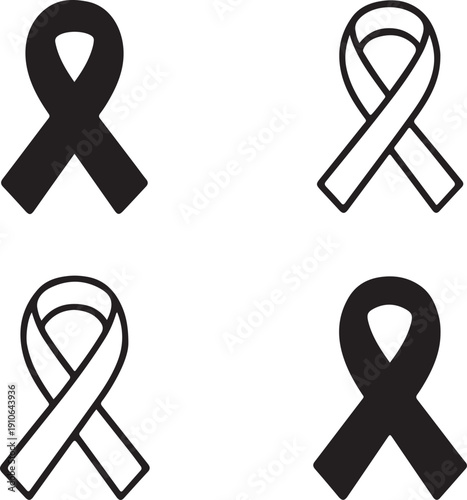 Isolated Hemophilia Awareness Ribbon Icon Set, Hemophilia Awareness Ribbon Icon,Hemophilia Awareness Ribbon Icon Solid Black,Hemophilia Awareness Ribbon Icon Outline Vector For Medical Campaign Design