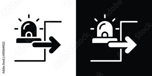 Emergency Exit Icon Sheet Black And White