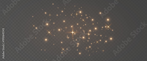 Gold glitter light bg. Golden neon particle. Magic star dust. Christmas Holiday confetti. Fairy bulb background. Winter Celebration banner. Glow shine bokeh. Luxury party. Vector illustration