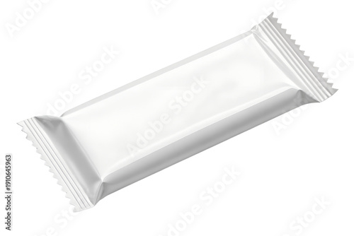Silver chocolate wrapper with metallic shine and smooth texture isolated on transparent PNG background