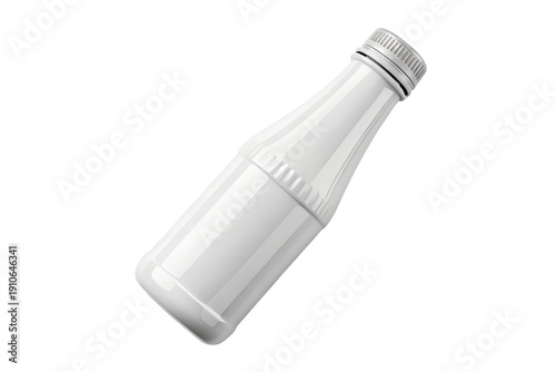 White generic bottle template isolated on clean plain background with realistic lighting and versatile commercial branding use