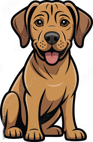 Cute cartoon a illustrator vector Rhodesian Ridgeback