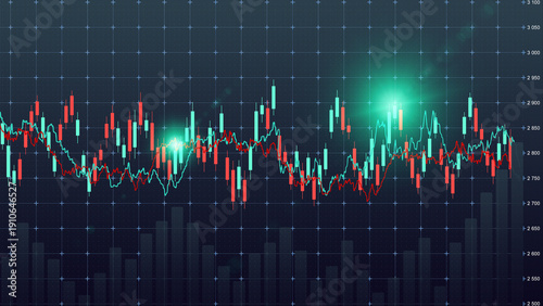 Bilde på lerret Market trends show fluctuations in data over a specified time period