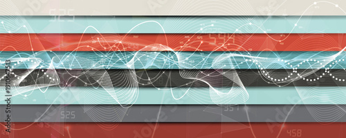 Cyber technology and science banner or header. Machine deep learning neural network